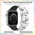 thumbnail image 3 of BandPlus Silicone Band with Flower for Apple Watch Series 10 46mm Women Girls,Soft Silicone Replacement Sport Strap Wristband for iWatch Series 10 46mm, White, 3 of 6