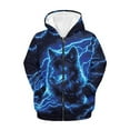 thumbnail image 6 of Chaqlin Blue Wolf Lightning Kids Casual Pullover Hoodie Long Sleeve Soft with Pockets Lightweight Comfy Top Boys Size 14-16, 6 of 7