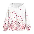 thumbnail image 2 of Bnwani Kids Hoodies Girls Long Sleeve Pockets Short Sweatshirt Valentine'S Day Hearts Graphic Printed Tops Pullover, 2 of 5