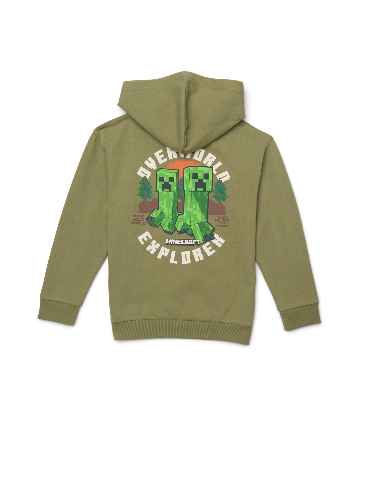 Minecraft Boys Pullover Hoodie with Long Sleeves, Sizes 4-18