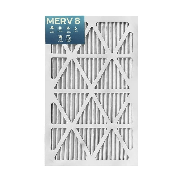 16x25x1 Merv 8 Pleated AC Furnace Air Filters. 12 PACK