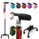 thumbnail image 1 of Bastón BeneCane Quad Cane con dos luces LED, base grande, mango en T y ligero, ajustable, de cuatro puntas, resistente, para hombres y mujeres (rojo), 1 of 5