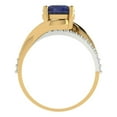 thumbnail image 4 of Solitaire with Accents Engagement Ring for Women - 1.71ct Simulated Blue Sapphire in 14K White/Yellow Gold Promise Ring, 4 of 6