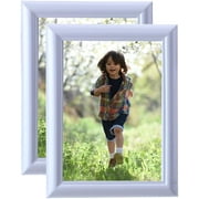 5x7 Solid Wood Picture Frames for Table Top Display and Wall Mounting, Photo Frames Set of 2 Black Oak