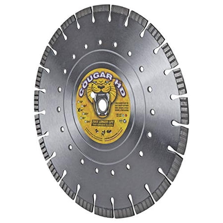 Delta Diamond Cougar S 12 Inch Diamond Saw Blade - .125 X 1-20mm Arbor, For Cutting Concrete, Masonry, Stone (Wet Or Dry)
