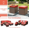 thumbnail image 2 of OC Orange-Casual Outdoor Footstools, Patio Ottoman, Small Footrest Seat, Orange Cushions, 2 Pieces, 2 of 7