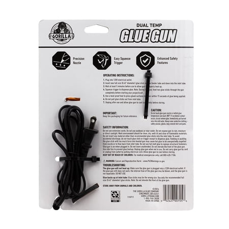 Gorilla Glue Orange and Black Dual Temp Full-Size Hot Glue Gun