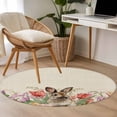 thumbnail image 4 of Small Round Rug 3Ft Washable Non-Slip, Easter Rabbit Circle Area Rugs for Living Room Bedroom, Spring Tulips Flowers Leaves Botanical Retro Indoor Floor Mats Carpet Runner for Home Decor, 4 of 8