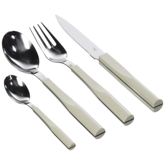 Degrenne / Ensemble de Couverts de Luxe Français / Collection Colorée L'E Starck / 24 Pcs / Blanc