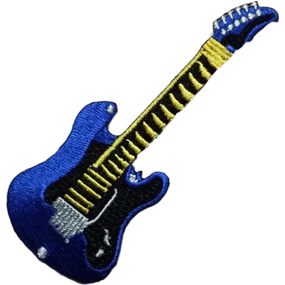 Guitar Embroidered Sew On Patch 1 1/2" X 4"