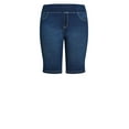 thumbnail image 3 of Avenue Women's Plus Size Butter Denim Pull On Shorts - Dark Wash, 3 of 4