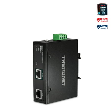 UPC: 0710931161595 | TRENDnet TI-IG90 Hardened Industrial 90W Gigabit 4PPoE Injector