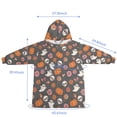 thumbnail image 3 of Halloween Pumpkin Candy Gray Wearable Blanket Hoodie, Flannel Oversized Sweatshirt Blanket with Sleeves & with Sleeves & Pockets, Comfort Gifts Ideas for Wife Son Mom Husband Daughter, 3 of 6