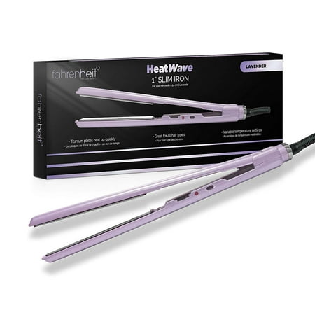 Fahrenheit Heat Wave 1 Inch Titanium Plated Professional Ultra Thin Straightening Iron - Slim Collection Ultra Light Flat Iron Pearlescent Colors (Best Flat Iron For Fine Thin Hair)