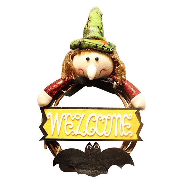 AYktou Halloween Decorations,Fall Wreaths For Front Door,Halloween Wreaths For Front Door The House Of The House Decorated With Rattan Wreath Wreath Pumpkin Lantern