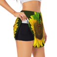 thumbnail image 2 of Bixox Women's Sunflower3 pattern 2 in 1 Running Shorts - Lightweight Athletic Workout Gym Yoga Shorts Liner with Pockets - XX-Large, 2 of 7