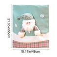 thumbnail image 3 of Hxlamzoo Christmas Themed Green Cloth Chair Back Covers with Stereo Santa Claus and Snowman Figurines, Glitter Embellishments, Elastic Removable Design for Xmas Party, Banquet and Home Decoration, 3 of 6