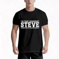 thumbnail image 6 of Steve Graphic T-Shirt | Dye-Sublimation Beach Gifts for Dad, Classic Black, All-season, Casual Style, Crew Neck, Long Sleeve, Slight Stretch Fabric, 6 of 7