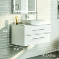 thumbnail image 2 of Totti Wave 30" White Modern Bathroom Vanity w/ Super White Man-Made Stone Top & Sink, 2 of 7