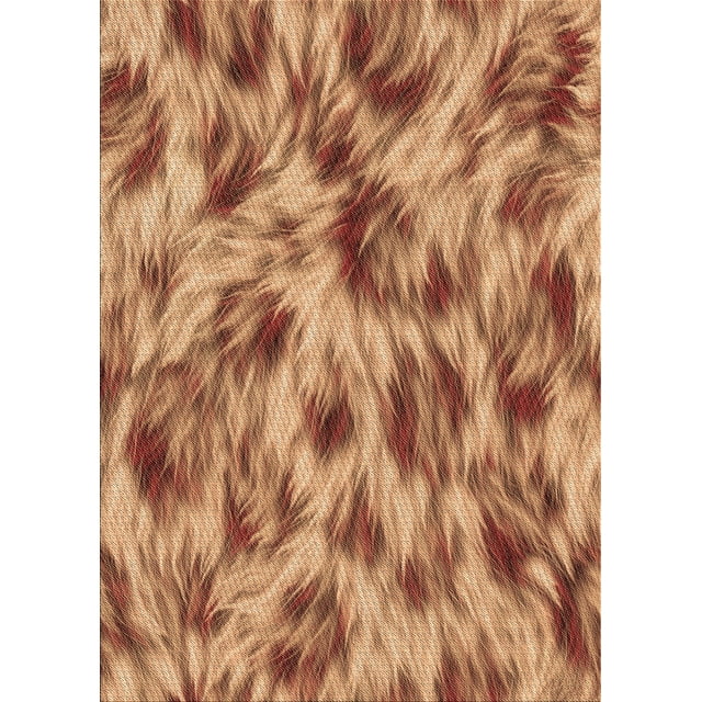Ahgly Company Indoor Rectangle Patterned Cantaloupe Orange Area Rugs, 7' x 9'