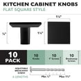 thumbnail image 4 of Ilyapa Flat Black Kitchen Cabinet Knobs - Square Drawer Handles - 10 Pack of Kitchen Cabinet Hardware, 4 of 6