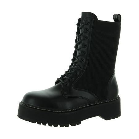 

Steve Madden Womens Banned Knit Lace Up Mid-Calf Boots