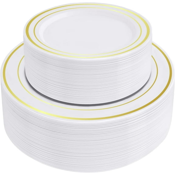 SETUP, Plastic, 7.5 inch, Gold Trim, 100 Piece