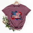thumbnail image 2 of Busydd 4th of July Women's Tops Stylish American Flag Print Independence Day Tees Casual Round Neck Short Sleeve T Shirts for Women Comfy Summer Tops L, 2 of 7
