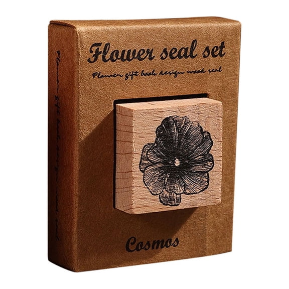 BAOPAI 16 Pieces Vintage Wooden Rubber Stamps Decorative Set with Floral Patterns for DIY Crafting Gift Wrapping Card Making and Scrapbooking