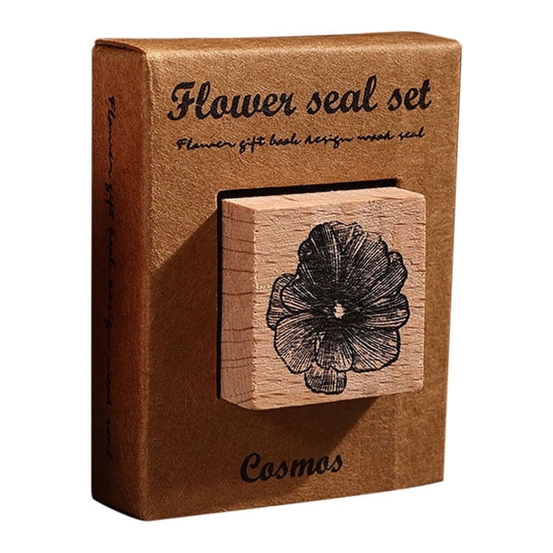 RKSTN a seals Flower Ritual Seals Flowers And Rites Collection Decorative Hand Tent Seals Vintage Wood Children's Seals Plant Flower And Grass Material Printing And Painting