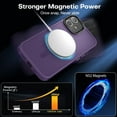 thumbnail image 3 of Strong Magnetic for iPhone 11 Case Compatible with Magsafe, [13FT Drop Resistant] Translucent Matte Skin Feeling Back, Aluminum Alloy Keys Shockproof Phone Case iPhone 11, Deep Purple, 3 of 14