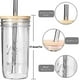 thumbnail image 2 of Reusable 24oz Mason Jar Cups for Bubble Tea, BPA-Free Glass Drinking Cups with Bamboo Lids & Stainless Steel Straws, 4-Pack Wide Mouth Smoothie & Iced, 2 of 5