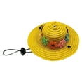 thumbnail image 2 of Happy Date Pet Flower Straw Hat Dog Spring Summer Sunhat Cute Woven Straw Hat Costume Accessory, 2 of 7