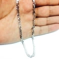 thumbnail image 4 of JewelStop 925 Sterling Silver Rhodium Plated 3.7Mm Curb Chain Necklace 18" Lobster Claw, 4 of 8