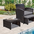 thumbnail image 5 of Gymax Set of 2 Rattan Ottoman Footrest Footstool Patio Furniture w/ Grey Cushion, 5 of 10