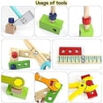 thumbnail image 2 of Wooden Toys Kids Tool Set-Wooden Kids Toys Tool Box Kit Construction Role Play Educational Toddler Toys for 3 4 5 Year Olds Girls Boys Gifts, 2 of 5
