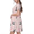 thumbnail image 2 of Easygdp Cute Cartoon Panda para Vestido Transpirable de Mujer, Vestido Suelto de Manga Corta con Pliegues y Bolsillos para el Verano, 2 of 6