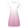 thumbnail image 5 of Diufon WomenS Plus Size Dresses Gradient Printed Dress Crewneck Short Sleeve Dress with Pockets, 5 of 5