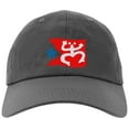 thumbnail image 1 of Embroidered Puerto Rican FLAG with Taino Frog Logo, Adjustable Baseball Cap-EM-0034-Gray, 1 of 2