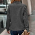 thumbnail image 4 of GEWSEY Women Tops Quarter Zip Fall Winter Spring Tunic Casual Oversized Sweatshirt Ribbed Quilted Pullover Vneck Outfit 2025 (Dark Gray, M), 4 of 8