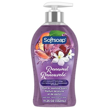 Softsoap Renewed Liquid Hand Soap, Paraben Free, pH Balanced, Plum and Jasmine Scent, 11.25 fl oz Pump Bottle