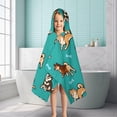 thumbnail image 6 of Cartoon Shiba Inu Dog Hooded Bath Towel，50"x30" for Ages 3 To 12 Kids, Quick Dry Lightweight Soft Microfiber Hood Beach Towel Cover Up for Kids, 6 of 7