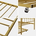 thumbnail image 6 of Memoryfield Twin Daybed with Trundle, Metal Bed Frame with Charging Station & LED Lights, Steel Slat Support for Living Room, Guest Room & Small Spaces, Gold, 6 of 10