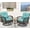 Blue, variant on MELLCOM 3 Pieces Patio Furniture Set, Outdoor Swivel Rocker Patio Chairs, Wicker Patio Bistro Set with Rocking Chair, Thickened Cushions and Glass Coffee Table for Backyard, Garden, Navy Blue