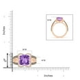 thumbnail image 4 of ANGARA Natural Cushion 3.65 ct Amethyst Celtic Knot Cocktail Ring in 14K Rose Gold for Women (Size-10mm) | February Birthstone, Birthday, Anniversary, Jewelry Gift for Women | Natural Amethyst Ring, 4 of 9
