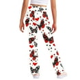 thumbnail image 6 of Odeerbi 2-13 Years Kids Girls Wide Leg Yoga Pants Butterfly Print Workout Dance Athletic Sports Pants Cute Elasticity High Waist Straight Leg Pants, 6 of 9