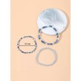 thumbnail image 3 of EOEMY 3Pcs Blue Geometric Crystal Beaded Bracelet Bead-String Bracelet Jewelry-Default, 3 of 3