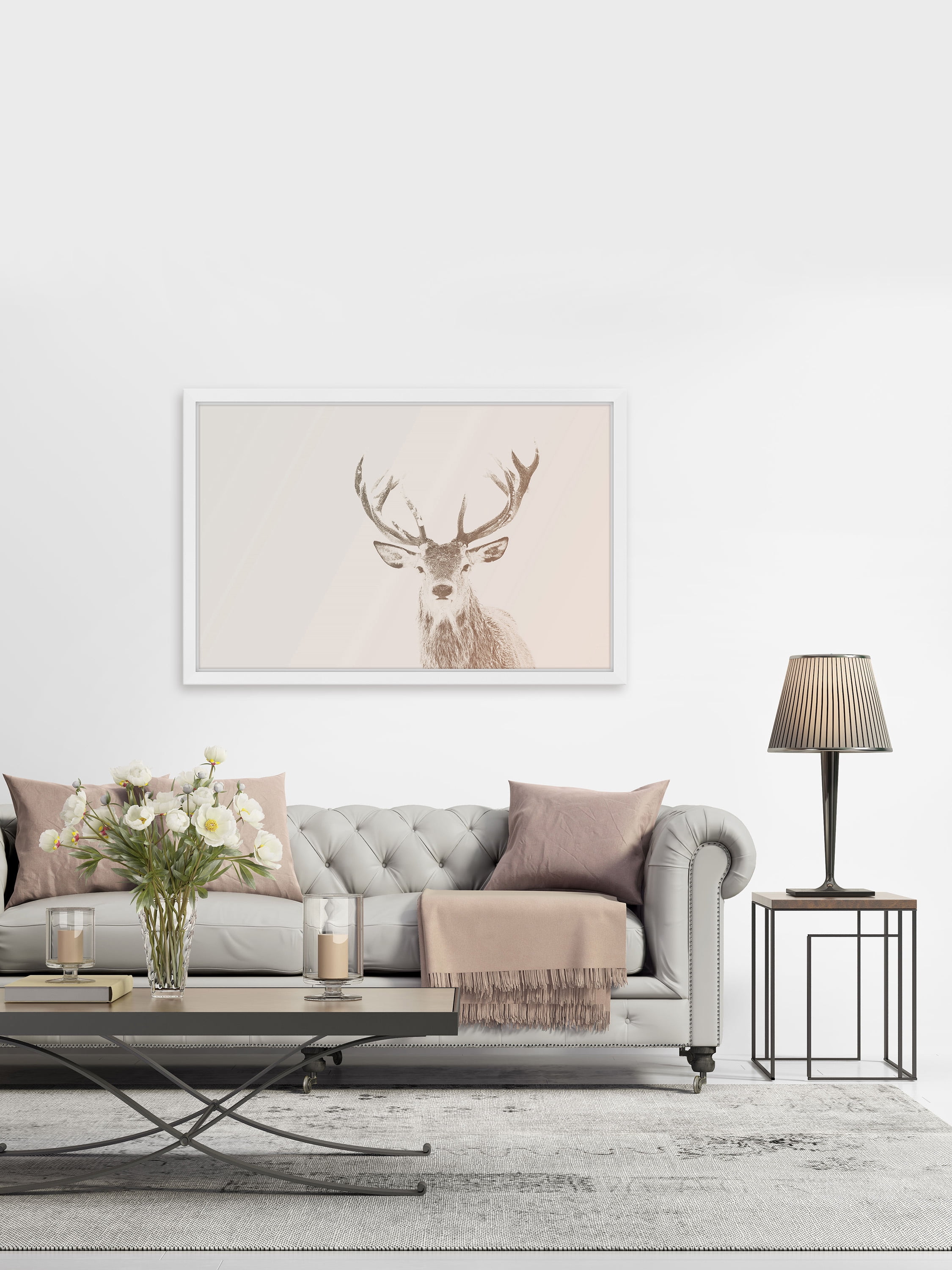 "Buck Stare 2" Framed Painting Print