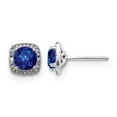thumbnail image 1 of 2.20 Carat (ctw) Lab Created Blue Sapphire Earrings Sterling Silver, 1 of 3