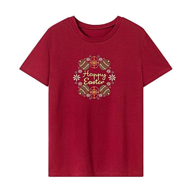 Camiseta para mujer Verano Tops Streetwear Cuello Redondo Camiseta para Senderismo Oficina Vacaciones M